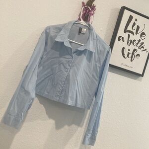 Midrif Long Slv Collared Shirt